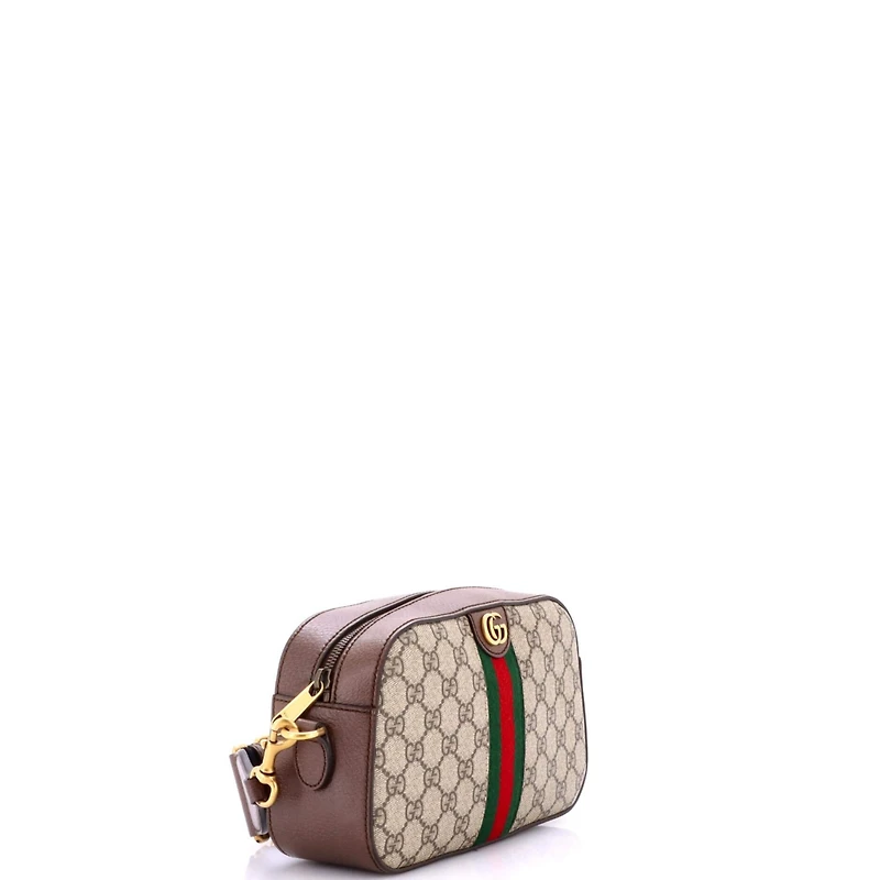 Pre-Owned Gucci Small Ophidia Convertible Camera Bag Gg Coated Canvas with Leather