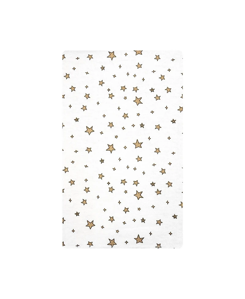 Hudson Baby Infant Cotton Poly Flannel Burp Cloths Bundle 12-Pack, French Bulldog Stars, One Size