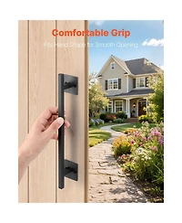 Sugift Barn Door Handle 12.6 in Rustic Fence Gate Handle Rust-Resistant Coating