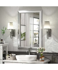 Apmir 24" x 36" Inch Thick Metal Framed Wall Mirrors for Bedroom
