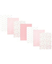 Hudson Baby Girl Cotton Poly Flannel Burp Cloths -Pack, Tiny Rose