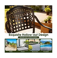 Boyel Living Set of 2 Outdoor Bar Stool 25.5 Inch Counter Height Cast Aluminum Bar Chairs-Copper