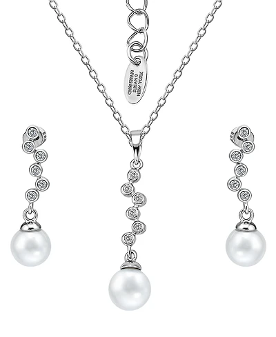 Christian Siriano New York 2Pc. Fine Silver-Plated Bubble Linear Post Earrings and Bubble Linear Pendant Necklace Set