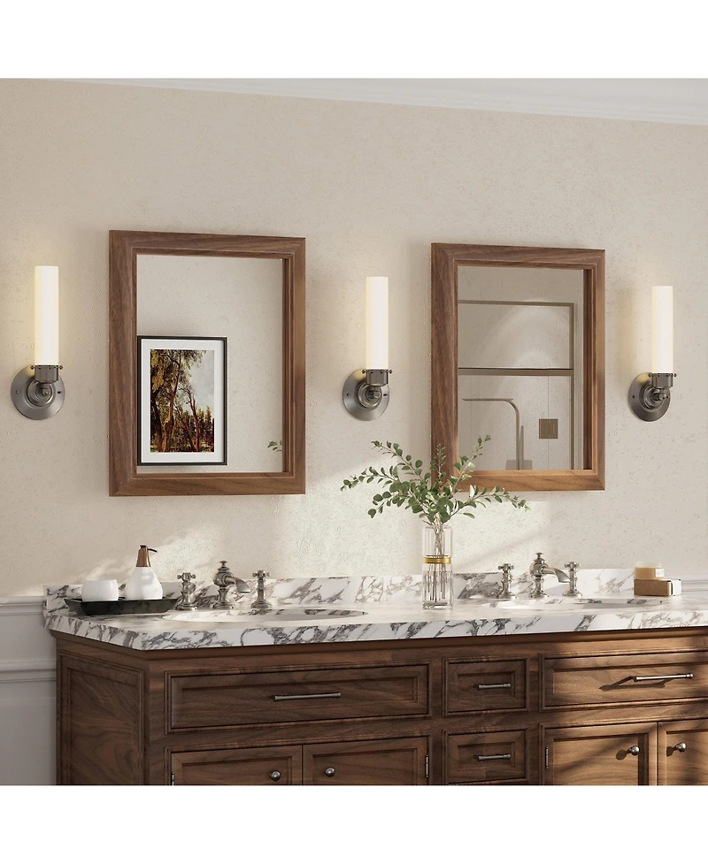Apmir 16" x 20"-Inch-Thick Metal Framed Wall Mirrors for Bedroom, Rectangle Wall-Mounted Mirrors