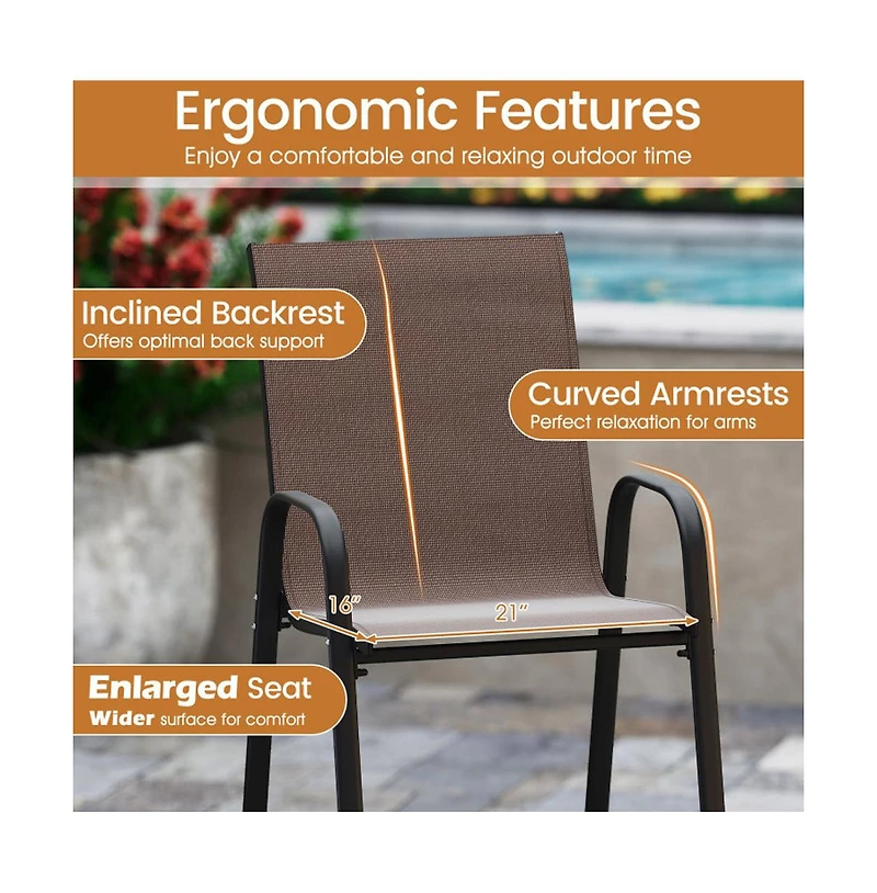 Boyel Living Outdoor Bar Stools Set of 2 29 Inch Fabric Bar Height Stools with Armrests
