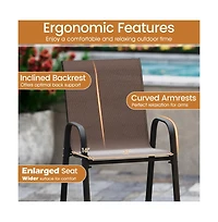 Boyel Living Outdoor Bar Stools Set of 2 29 Inch Fabric Bar Height Stools with Armrests