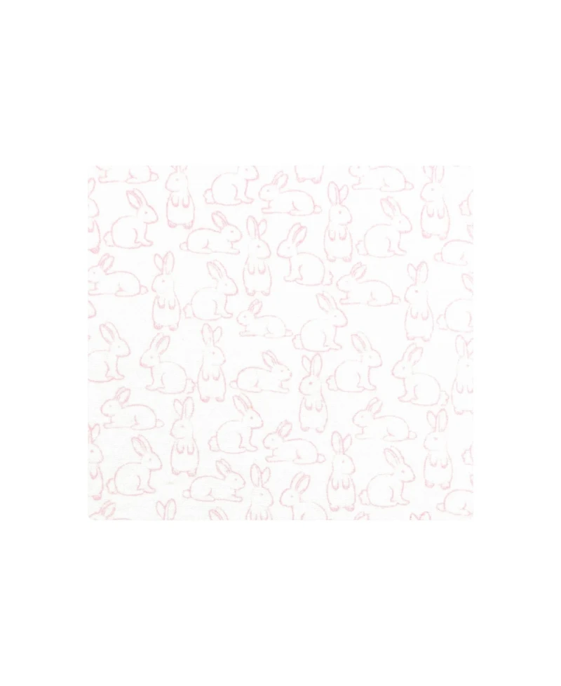 Hudson Baby Girl Cotton Poly Flannel Receiving Blankets 4-Pack, Wispy Wild Flower Bunny, One Size