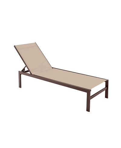 Clihome 6-Position Chaise Lounge Chairs with Rustproof Aluminium Frame