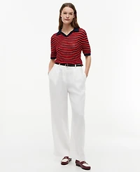 Tommy Hilfiger Women's Pointelle Collar V-Neck Sweater