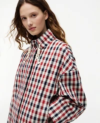 Tommy Hilfiger Women's Cotton-Blend Checked Parka Jacket