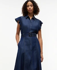 Tommy Hilfiger Women's Collar Short-Sleeve Midi Dress