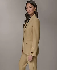 Donna Karan New York Petite Collarless Buttoned Cuff Jacket