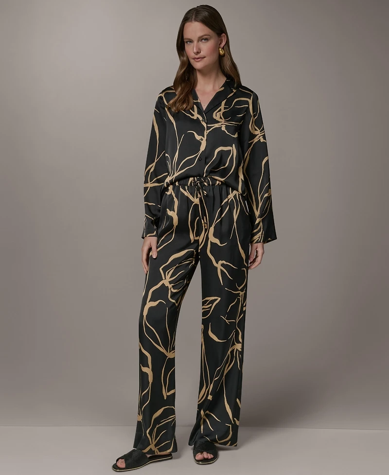 Donna Karan New York Petite Printed Wide-Leg Pants