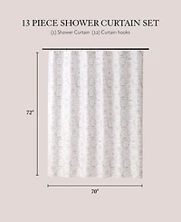 Jessica Simpson Fabric 13-Pc. Shower Curtain Set With Hooks