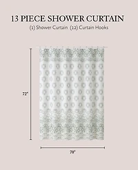 Jessica Simpson Fabric 13-Pc. Shower Curtain Set With Hooks