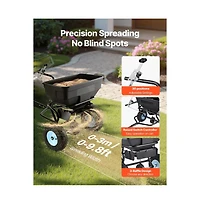 Sugift Tow Behind Broadcast Spreader 130LBS Capacity Tow/Push Garden Spreader with 13 inches Tires