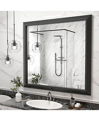 Apmir 38" x 40" Inch Thick Metal Framed Wall Mirrors for Bedroom