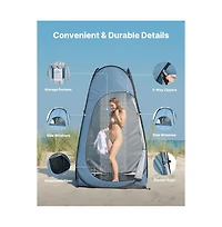 Sugift Pop up Shower Tent Instant Portable Privacy Tent Changing Room with Ground Stakes