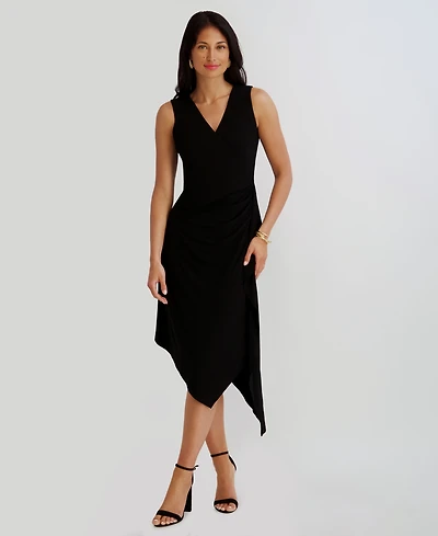 kensie Women's Asymmetrical Midi Dress