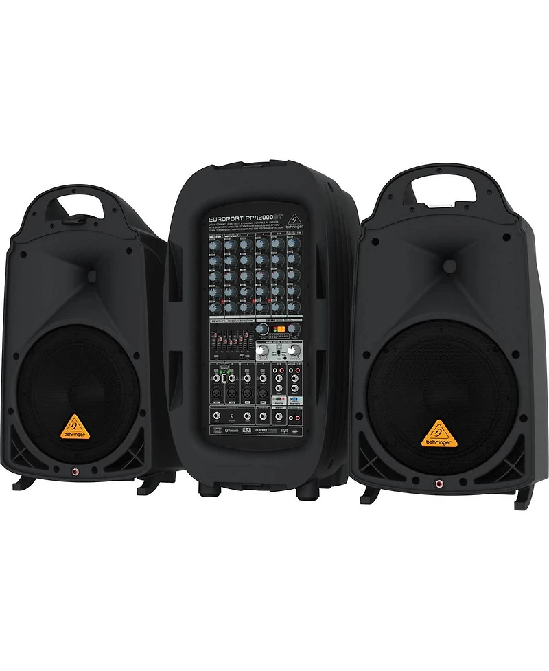 Behringer Europort PPA2000BT Ultra-Compact 2000-Watt 8-Channel Portable PA System