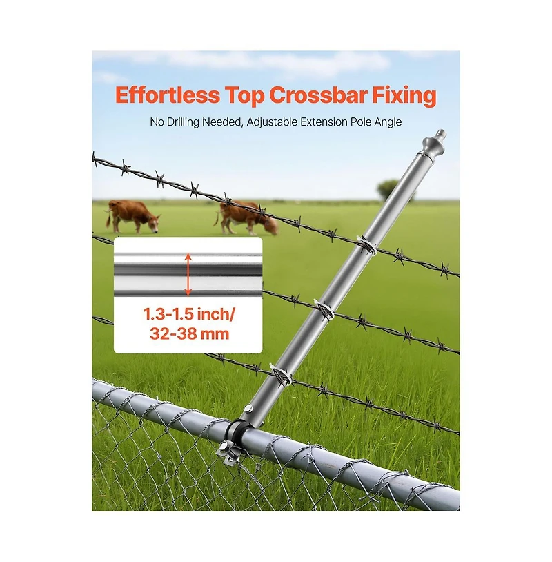 Sugift Chain Link Fence Extensions 18 Packs 27.4" Extension Height