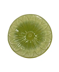 Clihome Handmade Gradient Glaze Ceramic Bird Bath, 16.93 inch Diameter 18.11 inch Height, Outdoor Garden for Birds Bathing & Feeding
