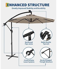 gaomon 10ft Outdoor 360degree(s) Rotation Offset Patio Umbrella with Base, Sun Protection for Deck, Poolside, Backyard