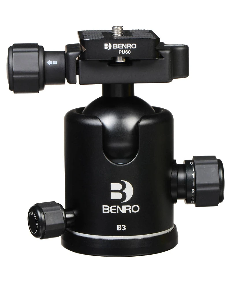 Benro B3 Triple Action Quick Release Ballhead, 66lbs Maximum Load