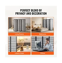 Sugift Room Divider 6 Panel Japanese Room Divider Folding Privacy Screen Indoor