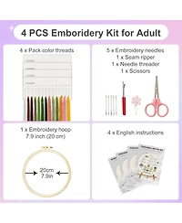 Gnuadz Embroidery Kit Beginner Practice Patterns Hand Stitching Craft Diy Sewing Box