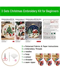 Gnuadz Christmas Cottage Embroidery Kit Diy Art Craft