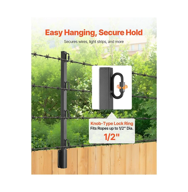 Sugift Fence Post Extender 8 Packs 23.8 inche Barbed Wire Arm