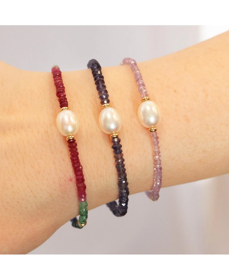 The Lovery Iolite Bead Pearl Necklace
