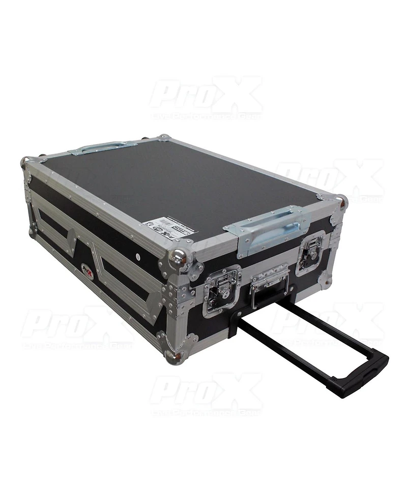 ProX Xs-SCDM12W Single Dj CD Player and 12" Mixer Case with Low Profile Wheels and Retractable Handle
