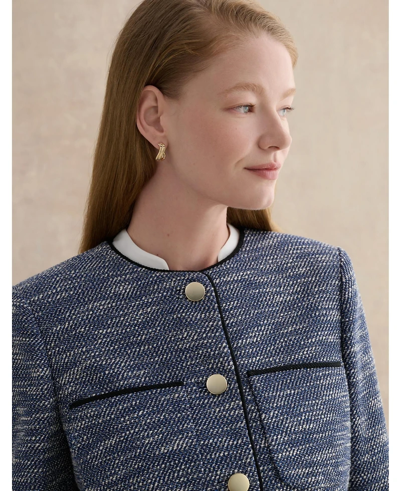 Hobbs London Women's Nessie Boxy Collard Jacket