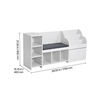 Sugift Kids Reading Nook Storage Bench Bookshelf Toy Organizer