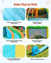 Mecale Bounce House Water Slide 14.9 x 12.8 Ft with Market Booth, Ages 3