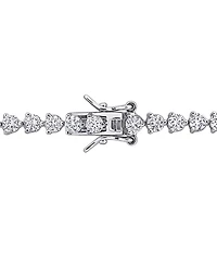 Macy's Lab Grown Emerald (3-1/10 ct. t.w.) and Lab Grown White Sapphire (4-7/8 ct. t.w.) Bracelet in Sterling Silver