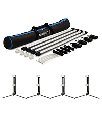 Nanlite PavoTube Ii 30C 4' 60W Rgbww Led Tube 4-Light Kit, Bundle with 4x Foldable Floor Stand