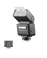 Flashpoint iT32 Compact R2 Ttl Mini Camera Flash with Detachable Magnetic X5-o Interchangeable H ot Shoe Module and Wireless Trigger