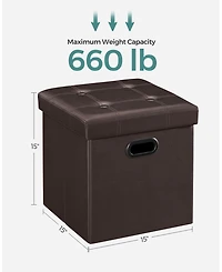 Slickblue Modern Storage Footstool Ottoman with Grommet Handles for Home Use