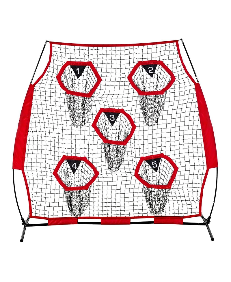 Mecale 6 x 6 Ft Football Trainer Throwing Net with Carry Case