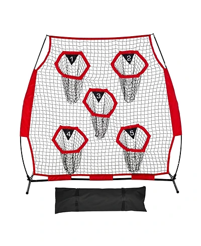 Mecale 6 x 6 Ft Football Trainer Throwing Net with Carry Case