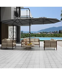 gaomon 13FT 3-Head Outdoor Patio Umbrella for Poolside, Lawn and Backyard, Without Base