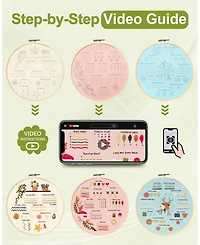 Gnuadz 3 Sets Embroidery Kit Beginners Learn 30 Stitches Diy Cross Patterns Hoop Threads Tools