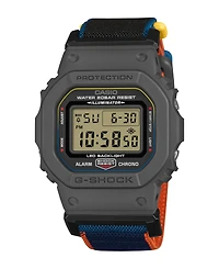 G-Shock Men's Japanese Quartz Digital Black and Orange Cloth Watch 42.8mm