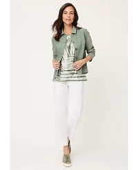 Olsen Women's Abstract Palm Print T-Shirt