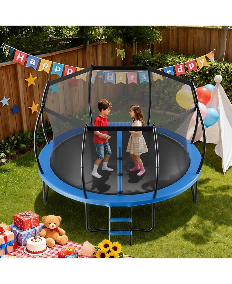 Mecale 10 Ft Recreational Trampoline with Safety Net Thickened Pad