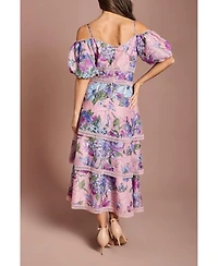 Coast Women's Printed Lace Midi Dress