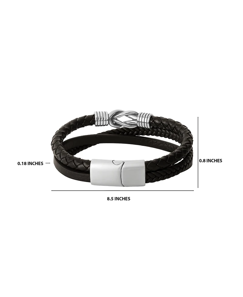 Lucky Brand Stainless Steel (316L) Knot 3-Row Bracelet